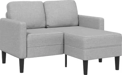 Image de Canapé 2 places avec méridienne en L gris nuage 125 cm tissu