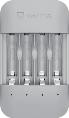 A VARTA Eco Charger Pro battery charger with four AAA battery slots.