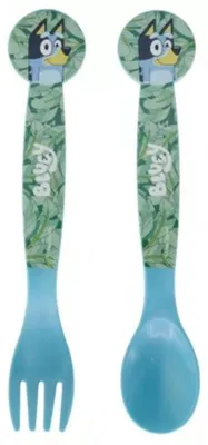 Immagine prodotto di Set di posate in plastica per bambini Bluey - 2 pezzi