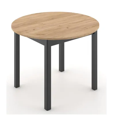 Zdjęcie produktu dla Stół okrągły rozkładany ST44M 102x102-142 cm dąb craft / nogi czarne