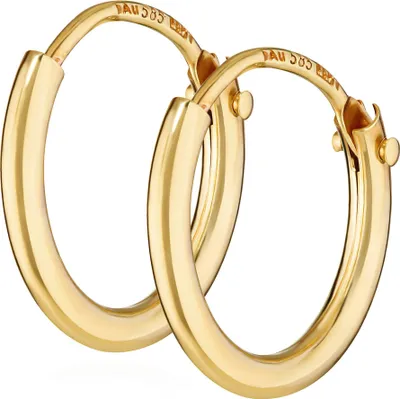 Produktbild von Paar 585 Echt Gold Herren Klapp Creole Ohrring Ohrschmuck Ohrhänger 11mm 1753