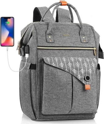 Image de Sac à dos imperméable gris pour ordinateur portable 15,6 pouces