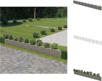 Produktbild von vidaXL Gabionenwand Verzinkter Stahl 630×30×50 cm -  Zaunfelder