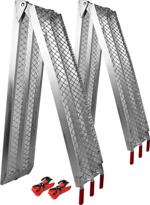Produktbild von Wiltec 2x Auffahrrampe 226 cm 680 kg für Quad ATV Motorrad, Aluminium Auffahrschiene faltbar, Verladerampe rutschsicher