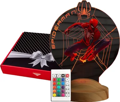 Produktbild von GESCHENKELAMPE Nachttischlampe Spiderman 3D Nachtlicht UV Druck Geburtstagsgeschenk für Jungen