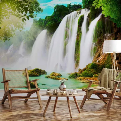 Produktbild von Selbstklebende Folie Fototapete - The beauty of nature: Waterfall 196x140 cm Landschaften c-A-0026-a-a