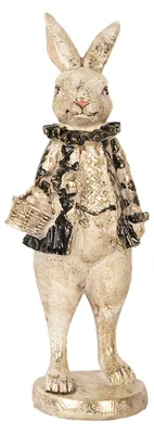 Imagen del producto de Clayre & Eef, figura decorativa de conejo, 24 cm, color beige, plástico