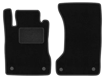 Produktbild von Velours-Fußmatten Vorne passend für Mercedes W211 4Matic (Limousine, Kombi, Bj. 2003-2009) – schwarz, passgenau, mit Befestigungen set 2 Stk. - STANDARD