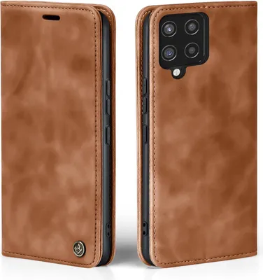 Produktbild von Handy Hülle für Samsung Galaxy A42 Klapphülle Bookcase Flip Cover Handy Tasche Etui Farbe: Hellbraun