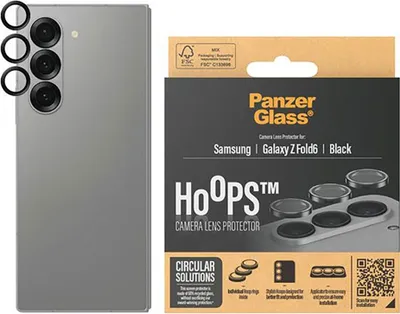Obrázek produktu pro PanzerGlass ® Hoops® Camera Lens Protector Black Samsung Galaxy Z Fold6, Samsung, Samsung - Galaxy Z Fold6, Aplikace nasucho, Odolné proti poškrábání, Odolný proti nárazům, Černá, 1 kusů
