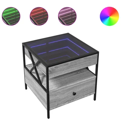 Produktbild von Couchtisch mit Infinity-LED Grau Sonoma 50x50x51 cm