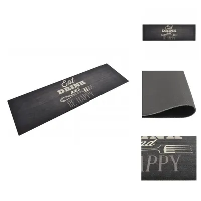 Produktbild von vidaXL Küchenteppich Waschbar Küche Schwarz 60x180 cm Samt -  Fußmatten