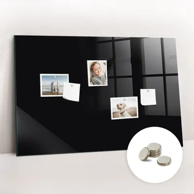 Produktbild von Magnetisch Tafel Magnettafel - Magnetpinnwand Memoboard - Notiztafel verschiedenen Designs - 90x60 cm - Schwarze Farbe
