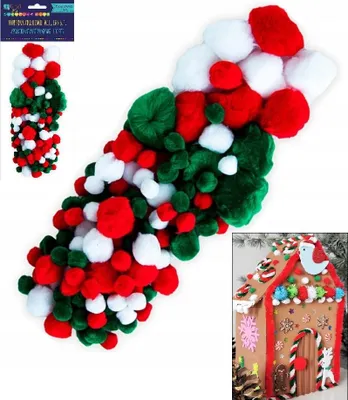 Immagine prodotto di POMPOM DI NATALE Pompon acrilici colorati 100 DpCraft