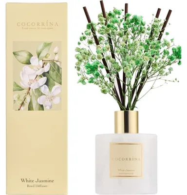 Produktbild von Raumduft Reed Diffuser 200ml White Jasmine mit 8 Duftstäbchen Langanhaltend