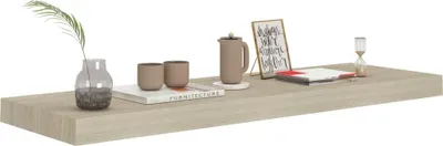Image de vidaXL vidaXL - Étagères murales - flottantes - 2 - pcs - 80x23,5x3,8 - cm - MDF - couleur chêne