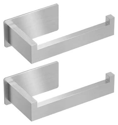 Productafbeelding van Auxmir toiletrolhouder, boorvrij, zelfklevend – zilver, afmetingen 13,7 x 6,5 cm