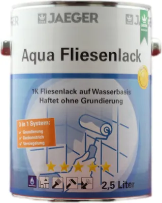 Produktbild von Jaeger Aqua Fliesenlack 875 3 in 1 weiß 2,5 L