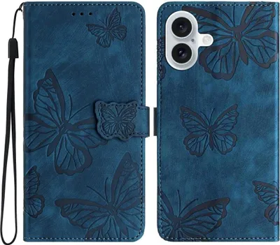 Produktbild von iPhone 17 Hülle - Coverup Schmetterlinge Klapphülle - Blau