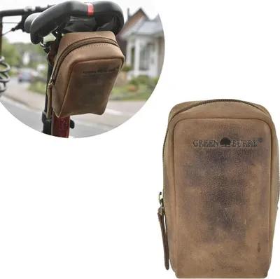 Produktbild von Greenburry Fahrradtasche Satteltasche Ledertasche Vintage Leder antik braun 8x13x7cm