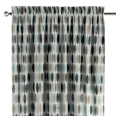 Produktbild von Dekoria Vorhang mit Tunnel und Köpfchen, blau-beige, 130 x 100 cm