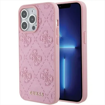 Produktbild von Guess Apple iPhone 15 Pro Schutzhülle Cover 4G Stamped Pink