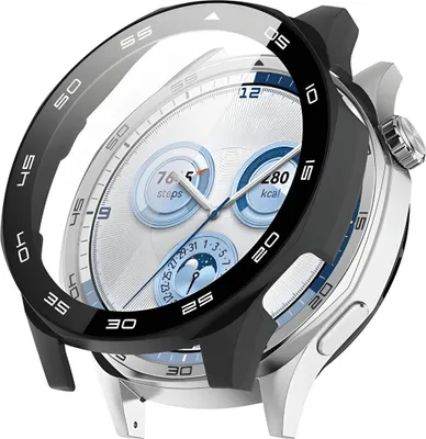 Produktbild von Hülle für Huawei Watch GT5 46mm Schutzglas Panzerfolie Display Screen Case 9H Schwarz