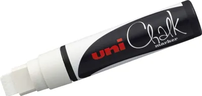 Produktbild von Kreidemarker Uni Chalk PWE-17K 15mm weiß Packung mit 5 Stück
