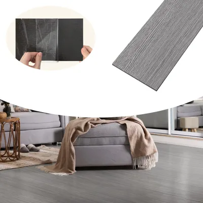 Obrázok produktu pre TANYEAR 18 kusov samolepiacich vinylových plátok, PVC podlahová krytina, vinylová podlaha s drevenou textúrou, 91,44 x 15,24 cm, protiskĺzové, vodotesné podlahové dlaždice (W02)