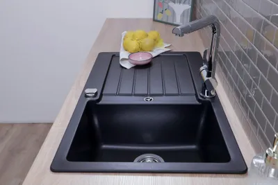 Produktbild von Küchenspüle Einbauspüle Spülbecken Granitspüle 86 x 50 Schwarz Respekta Austin