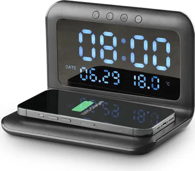 Produktbild von Cellularline Wireless Charging Alarm Clock black
