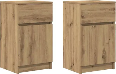 Produktbild von Nachttische 2 Stk. Artisan-Eiche 39x35x65 cm Holzwerkstoff
