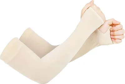 Produktbild von 2 Paar UV-Schutz-Armstulpen, einfarbig, hochelastisch, superweich, atmungsaktiv, schweißabsorbierend, schnelltrocknend, für Outdoor-Sportarten