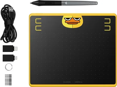 Produktbild von HUION HS64 Special Edition Graphics Pen Tablet graphic tablet Black, Yellow 5080 lpi 160 x 102 mm USB