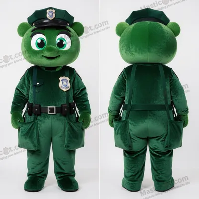 Immagine prodotto di Costume MASTICOT Gonfiabile da Agente di Polizia Verde Foresta con Spalline Larghe