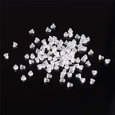 200 Gegenstücke für Ohrstecker, Ohrmutter, Ohrstopper Ø 4mm, transparent weiss
