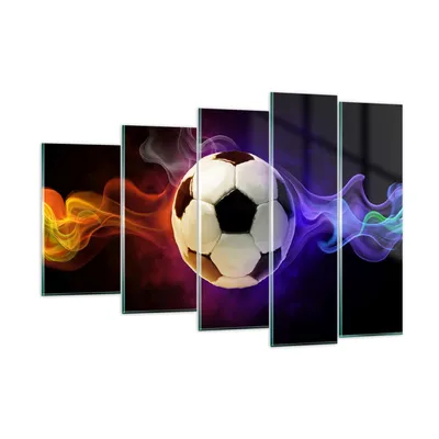 Produktbild von Bilder auf glas - Abstrakt ball flamme fußball - 150x100cm - Glasbilder - Wandbilder - Kunstdruck - zum Aufhängen bereit - Wanddekoration aus Glas - Glas Bilder - Wandbild auf Glas - GEG150x100-2111