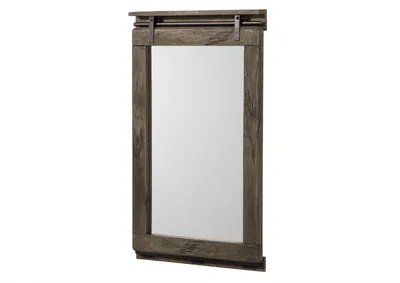Immagine prodotto di MASSIVMOEBEL24 | specchio in legno di Mango 65x6x110 grigio scuro laccato RAILWAY
