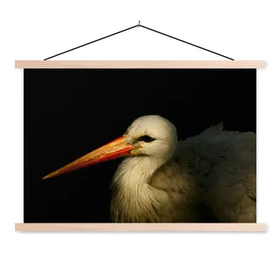 Produktbild von MuchoWow® Textilposter Vogel - Schnabel - Federn 60x40 cm mit holzfarbenen Rahmen - Bilder
