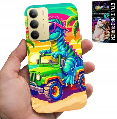 Image de Étui pour Realme C75 - Dinosaure dans un camion Motifs pour enfants