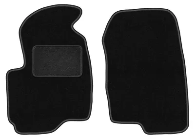 Produktbild von Velours-Fußmatten Vorne passend für Mitsubishi Colt VII (Schrägheck, Bj. 2004-2008) – schwarz, passgenau, mit Befestigungen set 2 Stk. - STANDARD