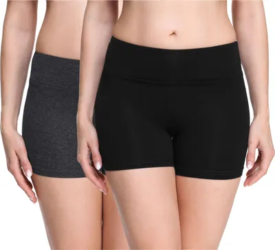 Produktbild von Merry Style Damen Shorts Radlerhose Boxershorts aus Viskose 2Pack MS10-284(Schwarz/Dunkelmelange (2Pack), XS)