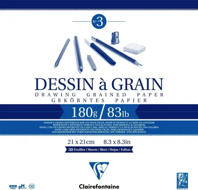 Produktbild von Clairefontaine Zeichenblock 21x21 180g 30Bl