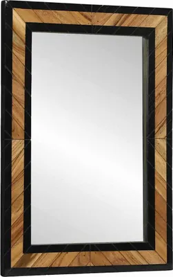 Produktbild von Spiegel Schwarz und Braun 70 x 2 x 70 cm Massivholz Akazie
