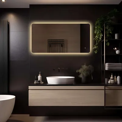Image de LoXa – Miroir de salle de bain rectangulaire Malaga avec LED 120 × 60 cm – Dimmable – 3 modes LED – Surface antibuée – Qualité durable – Installation facile
