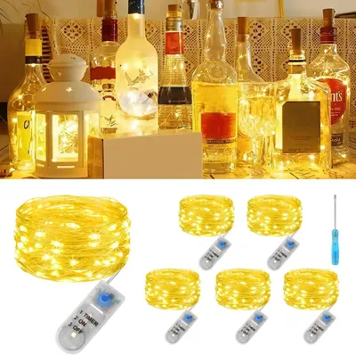 Obrázek produktu pro LED světelné řetězy na baterie - Sada 6 kusů - 3 metry, 30 LED diod, měděný drát, s časovačem - Vhodné pro Vánoce a Halloween
