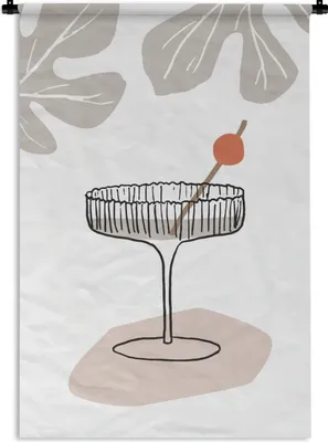 Produktbild von MuchoWow® Wandteppich Wandbehang Sommer - Glas - Strohhalm - Weiß 120x180 cm Tapisserie Dekoration Wandtuch - Schlafzimmer - Dekorationen für das Haus