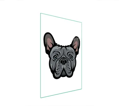 Produktbild von Herdabdeckplatte 35x52 Glaskeramikfeld Abdeckung Spritzschutz Glasplatte Deko Schneidebrett Hund Grau