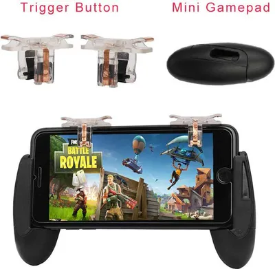 Obrázek produktu pro Name Mobilní telefon Mobilní ovladač Fire Button Gamepad L1R1 Cíl klíč Joystick pro iPhone AndroidKKB1