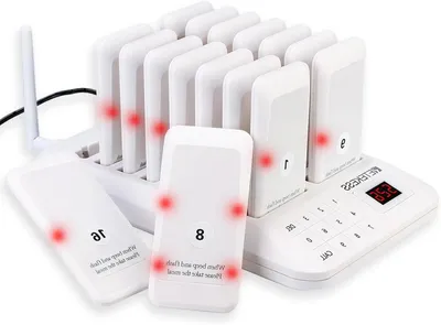 Immagine prodotto di Localizzatore portatile - Sistema di chiamata - Pager - Pager per ristoranti - Localizzatore wireless - Modello bianco